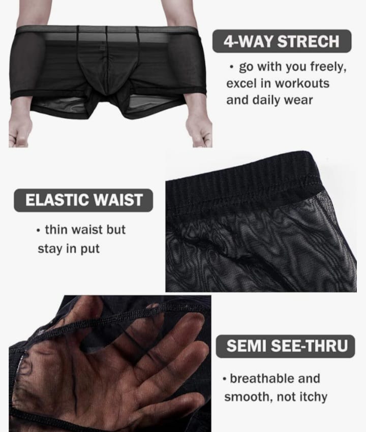 Men's Breathable Silk Boxer Moisture Wicking Underwear Briefs